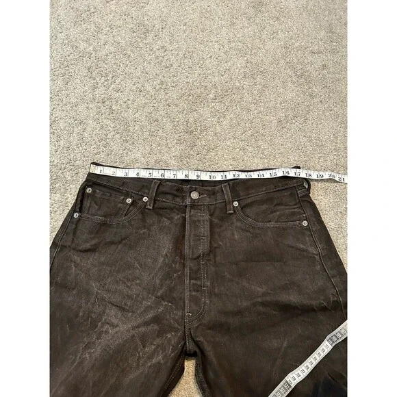 Levis 501xx Mens 36x 32 (34x32.5) Black Denim Jeans Button Fly Grunge